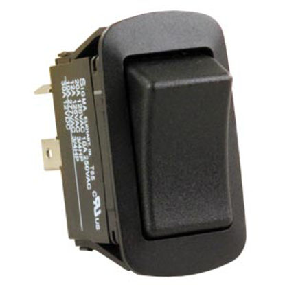 Picture of JR Products  Black 12V/ 30A SPST Rocker Switch 13795 19-2022                                                                 