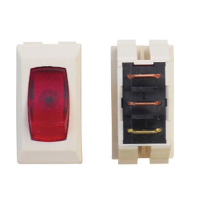 Picture of Diamond Group  1-Piece Ivory w/Red Light SPST Rocker Switch DG182VP 19-2062                                                  