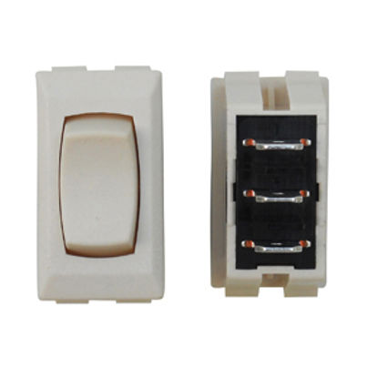 Picture of Diamond Group  Ivory 13A/125V 3-Pin SPST Momentary Slide Out Switch DGF189VP 19-2075                                         