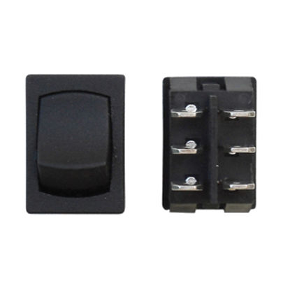 Picture of Diamond Group  Black 125V/ 16A DPDT Mini Rocker Switch w/ Bezel For Water Pumps DG241VP 19-2084                              