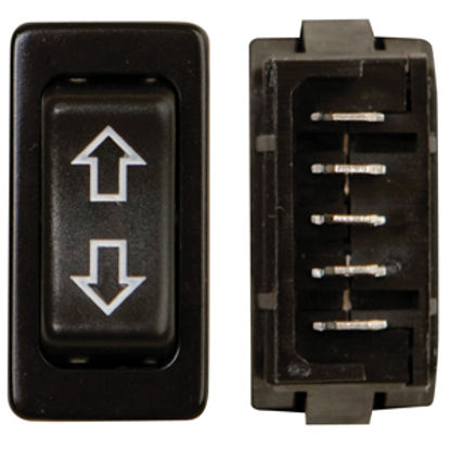 Picture of Diamond Group  Black 20A/12V 5-Pin DPDT Momentary Slide Out Switch DG1715BVP 19-2088                                         