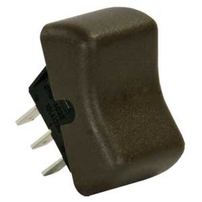 Picture of JR Products  Brown 125-250V/ 16A SPDT Rocker Switch 13085 19-2100                                                            