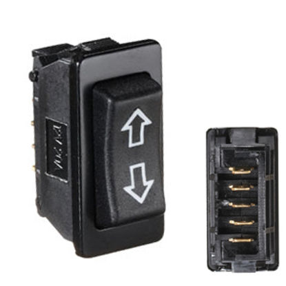 Picture of RV Designer  1-Piece Black 20A 5-Pin Rocker Slide Out Switch S125 19-2443                                                    