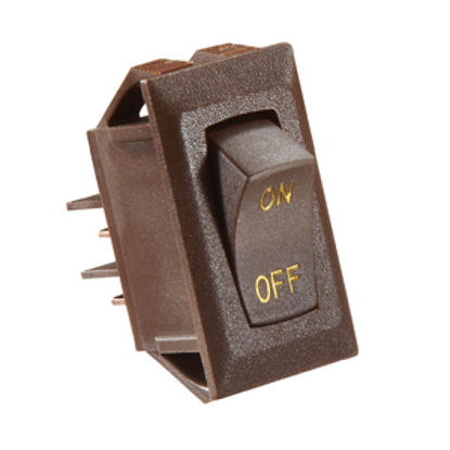 Picture of RV Designer  Brown 10A SPST Rocker Switch for Water Heater S273 19-2454                                                      