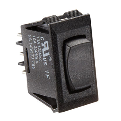 Picture of RV Designer  Black 10A SPDT Rocker Switch for Water Heater S341 19-2457                                                      