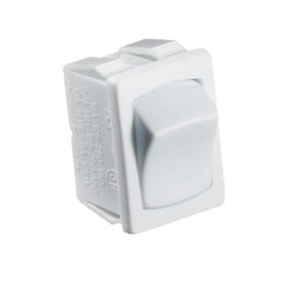 Picture of RV Designer  White 10A SPST Rocker Switch for Water Heater S435 19-2473                                                      