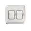 Picture of RV Designer  White SPST Double Rocker Switch w/Bezel for Entry Step S533 19-2479                                             