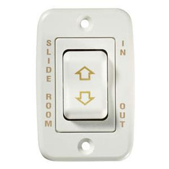 Picture of RV Designer  1-Piece White 20A 5-Pin Contoured Slide Out Switch S145 19-2497                                                 