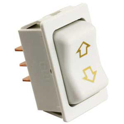 Picture of JR Products  White 40A/12V 4-Pin Momentary Slide Out Switch 12385 19-2594                                                    