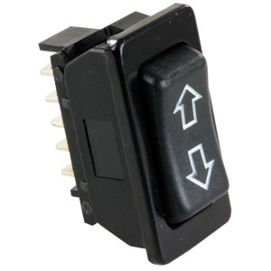 Picture of JR Products  Black 12V DPDT Rocker Switch 13925 19-2599                                                                      
