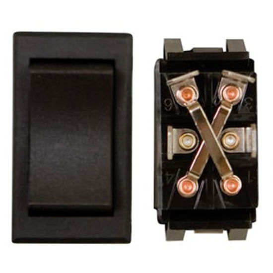 Picture of Diamond Group  Black 40A/125V 4-Pin DPDT Momentary Slide Out Switch DG12954VP 19-2696                                        