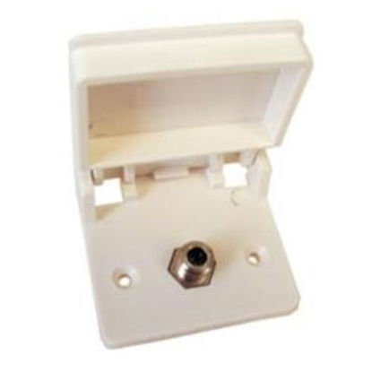 Picture of Prime Products  Colonial White Outdoor TV Outlet Single Receptacle w/ Cover 08-6202 19-2782                                  