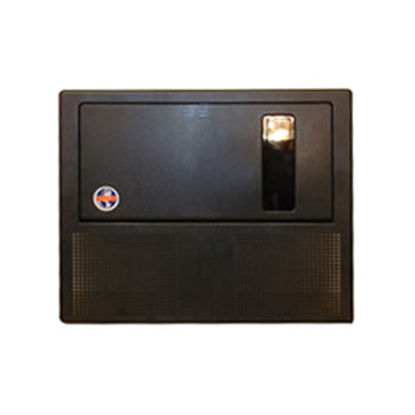 Picture of WFCO  Black Plastic Rectangular Flip Down Power Converter Door WF-8955PEC-B-DA 19-2866                                       