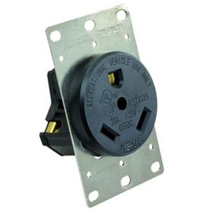 Picture of JR Products  125V/ 30A Single Receptacle 15075 19-2991                                                                       
