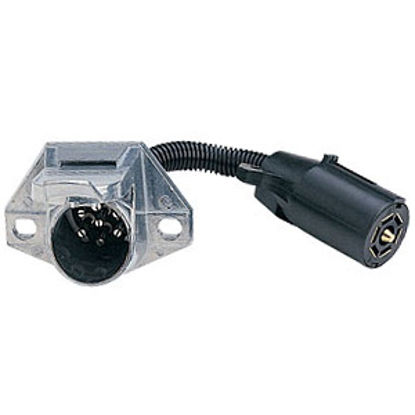 Picture of Husky Towing  7 RV Blade To 7 Round Trailer Connector Adapter w/Wire 13064 19-3191                                           