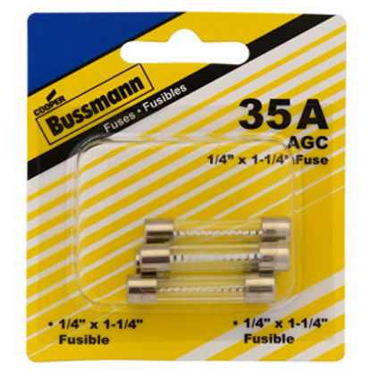 Picture of Bussman  5-Pack 35A AGC Glass Tube Fuse BP/AGC-35-RP 19-3410                                                                 