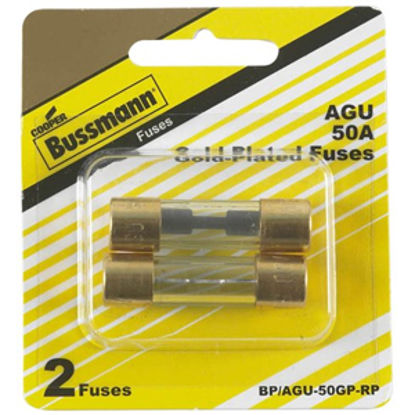 Picture of Bussman  2-Pack 50A AGU Glass Tube Fuse BP/AGU-50-RP 19-3414                                                                 