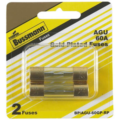Picture of Bussman  2-Pack 60A AGU Glass Tube Fuse BP/AGU-60-RP 19-3415                                                                 