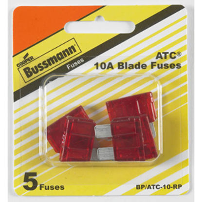 Picture of Bussman  5-Pack 10A ATC Red Blade Fuse BP/ATC-10-RP 19-3416                                                                  