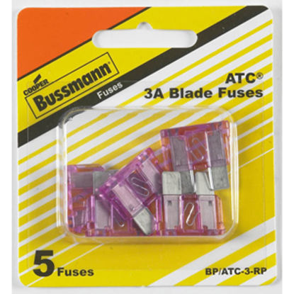 Picture of Bussman  5-Pack 3A ATC Violet Blade Fuse BP/ATC-3-RP 19-3421                                                                 