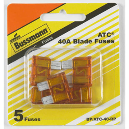 Picture of Bussman  5-Pack 40A ATC Orange Blade Fuse BP/ATC-40-RP 19-3422                                                               