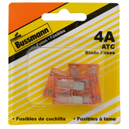 Picture of Bussman  5-Pack 4A ATC Pink Blade Fuse BP/ATC-4-RP 19-3423                                                                   