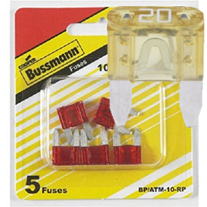 Picture of Bussman  5-Pack 20A ATM Yellow Blade Fuse BP/ATM-20-RP 19-3430                                                               