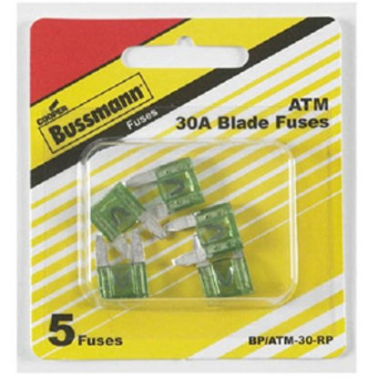 Picture of Bussman  5-Pack 30A ATM Green Blade Fuse BP/ATM-30-RP 19-3433                                                                
