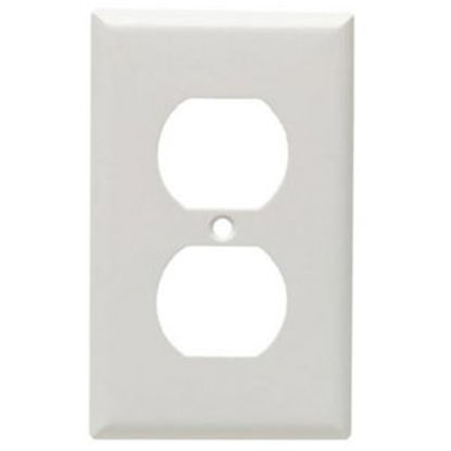 Picture of Cooper Wire Arrow Hart White Thermoset Plastic 1 Gang Receptacle Cover 2132W-BOX 19-3491                                     