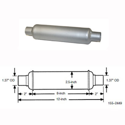 Picture of Cummins Onan  Aluminized Steel 12"L Generator Exhaust Resonator For Onan Models 155-2449 19-4003                             