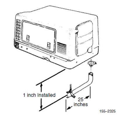 Picture of Cummins Onan  22"L 90 Deg Bend Generator Tailpipe for RV QG/MicroQuiet KY Models 155-2845 19-4009                            