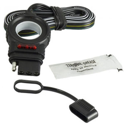 Picture of Hopkins  48" 4-Wire Flat Trailer End Wiring Connector w/ LED & Dust Cap 48058 19-4190                                        