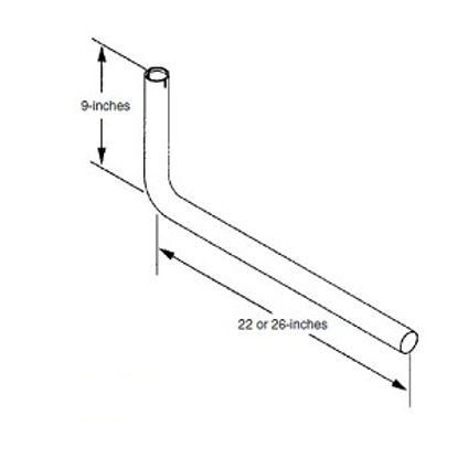 Picture of Cummins Onan  1-3/8"Dia x 26"L 90 Deg Bend Generator Tailpipe for RV QG/Marquis RV Models 155-3481-02 19-4208                