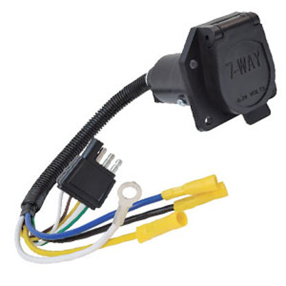 Picture of Mighty Cord  7-Way To 4-Way Trailer Wiring Connector Adapter w/Wire A10-7084VP 19-4232                                       