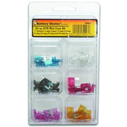 Picture of Battery Doctor  80-Pack ATM Mini Fuse Assortment 30993 19-7589                                                               