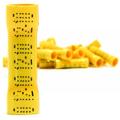 Picture of Camco  25/pk Yellow 12-10 Ga Vinyl Butt Connector 63497 19-7743                                                              