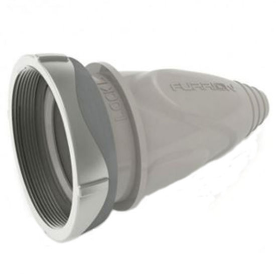 Picture of Furrion  Titanium Colored 30A Female Power Cord Adapter Cover w/ Threaded Ring 381674 19-8174                                