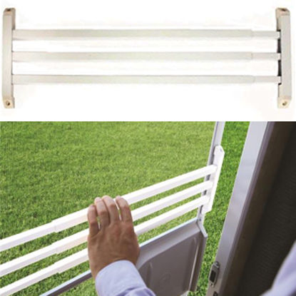 Picture of Camco  White Aluminum Three Bar Style Screen Door Push Bar 43977 20-0088                                                     