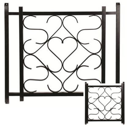 Picture of Camco  20" To 32" Black Aluminum Deluxe Scroll Screen Door Grille 43993 20-0164                                              