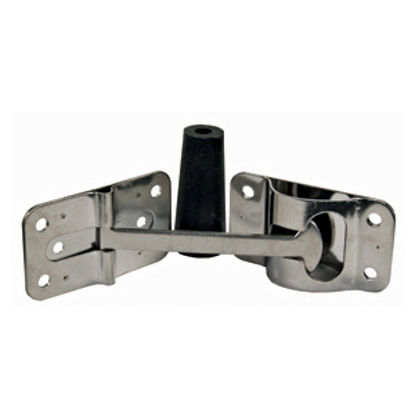 Picture of JR Products  SS 4" Straight T-Style Entry Door Holder w/ Bumper 10615 20-0169                                                