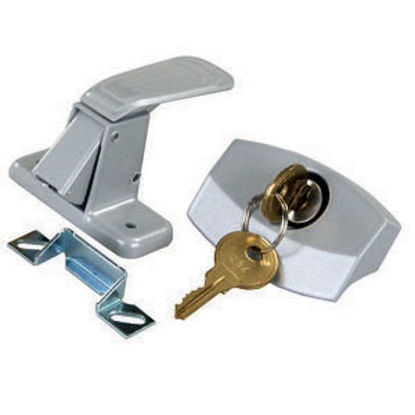 Picture of JR Products  Painted Silver Die Cast Steel Entry Door Latch 10805 20-0232                                                    