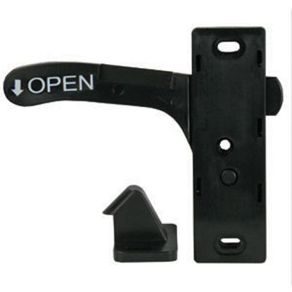 Picture of JR Products  LH Opening Black Screen Door Latch For AMERIMAX Style Doors 10775 20-0237                                       