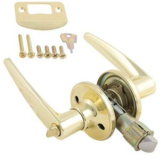 Picture of AP Products  Brass Lever Entry Door Lock 013-231 20-0435                                                                     