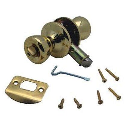 Picture of AP Products  Polished Brass Dead Bolt Entry Door Latch For Privacy Door 013-202 20-0579                                      