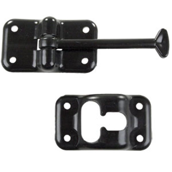 Picture of JR Products  Black Plastic 3-1/2" Straight Entry Door Holder 10324 20-0687                                                   