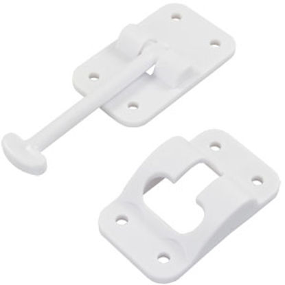 Picture of JR Products  Polar White Nylon 3-1/2" Straight Entry Door Holder 10414 20-0688                                               