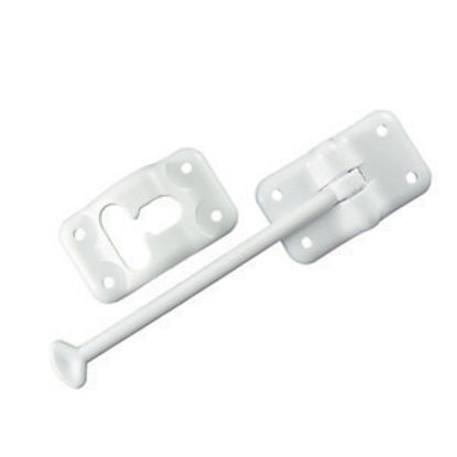 Picture of JR Products  Colonial White Plastic 3-1/2" Straight Entry Door Holder 10424 20-0689                                          