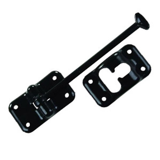 Picture of JR Products  Black Plastic 6" Straight Entry Door Holder 10434 20-0690                                                       