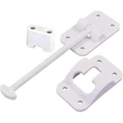 Picture of JR Products  Polar White Plastic 6" Straight Entry Door Holder w/ Bumper 10444B 20-0696                                      