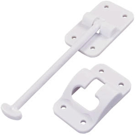 Picture of JR Products  Polar White Nylon 6" Straight Entry Door Holder 10444 20-0698                                                   